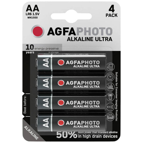 'AA' Alkaline Batteries - Blister pack of 4 Batteries