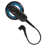 Cochlear Aqua+ Coil for Nucleus 6 Sound Processor – a circular, black waterproof coil with a visible blue inner ring and an attached cable for connection to the processor.