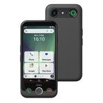 Doro Aurora A10 Smart Phone Front and Back View Accessible smartphone front and back view showing large buttons, camera, SOS safety features, and simple interface
