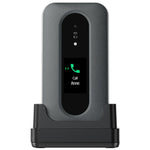 Front closed image of Doro Leva L30 Mobile phone sitting in charging cradle
