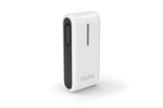 Oticon EduMic device, a small, rectangular wireless microphone in white with a black side panel and a single vertical indicator line on the front. The device is designed to assist people with hearing difficulties, especially in educational settings, by transmitting clear audio to hearing aids.