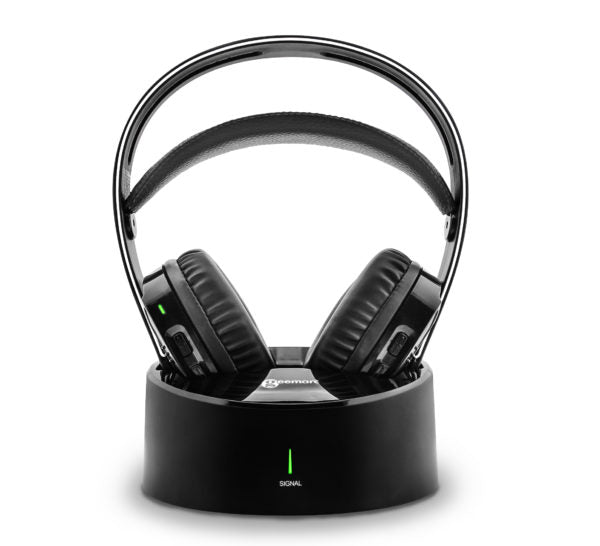 The headset is lightweight weighing in at only 260 grams, the earpieces contain controls which include Left &amp; Right Balance, volume and tone.

You can charge your wireless TV headset by replacing it on its base, using an external battery, or even connecting it directly to your laptop! It takes 6 hours for the batteries to get fully charged.