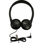 A pair of hearing aid compatible traditional style lightweight over the head headphones with an adjustable headband. Suitable for mild to moderate hearing loss