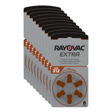 Rayovac Extra Advanced Size 312 Box – 10 packs of premium zinc-air hearing aid batteries with Air Optimisation and Active Core Plus technology