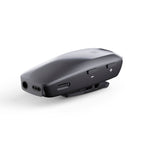 Side view of the ReSound Multi Mic+ Auracast-enabled wireless microphone, showing volume controls, USB-C port, and clip design for easy attachment