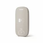 Gray electronic device with 'Phonak' branding on a white background standing up