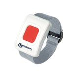 SOS emergency bracelet with large red button for one-touch help, designed for elderly safety and quick emergency calling