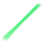 A pack of 25 of bright neon green plastic wire cleaning sticks arranged diagonally on a plain white background.
