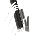 Illustration showing how to mount the Phonak Roger DigiMaster speaker onto a wall bracket, with hands placing the speaker into the mounting slot for safe and easy installation.