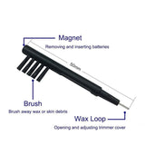 Hearing Aid Cleaning Brush with Magnet and Wax Loop