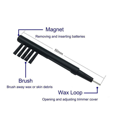 Hearing Aid Cleaning Brush with Magnet and Wax Loop