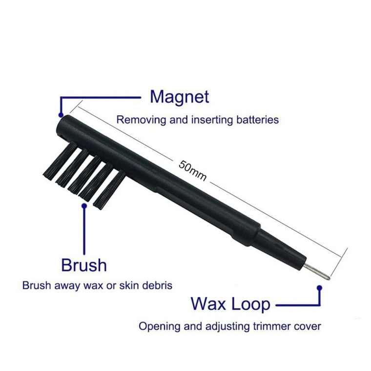 Hearing Aid Cleaning Brush with Magnet & Wax Loop