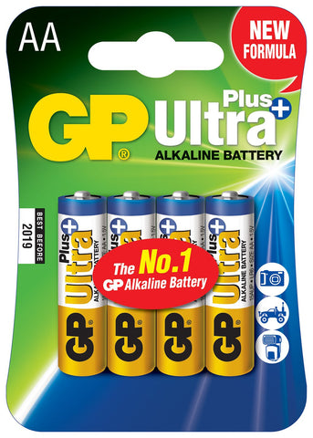 GP Ultra Alkaline Batteries AA - Blister pack of 4 Batteries
