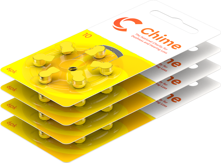 CHIME Hearing Aid Batteries Box of 10 - Size 10