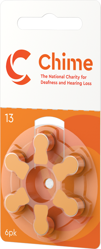 CHIME Hearing Aid Batteries 6 Pack in orange Size 13 *Free postage on 5 or more in Ireland and Northern Ireland