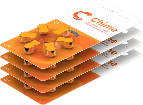 CHIME Hearing Aid Batteries 6 Pack Size 13 layered *Free postage on 5 or more in Ireland and Northern Ireland