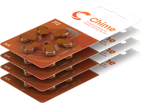 CHIME Hearing Aid Batteries 6 Pack - Size 312 *Free postage on 5 or more in Ireland and Northern Ireland