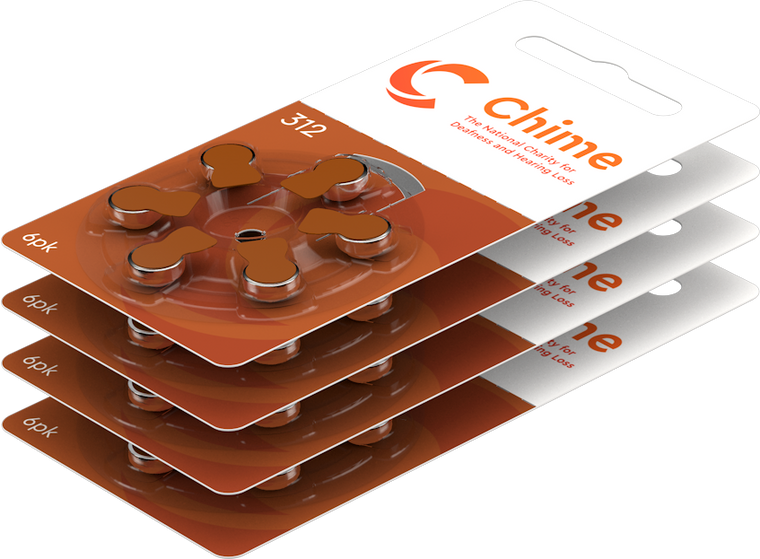 CHIME Hearing Aid Batteries Box of 10 - Size 312 (P312)