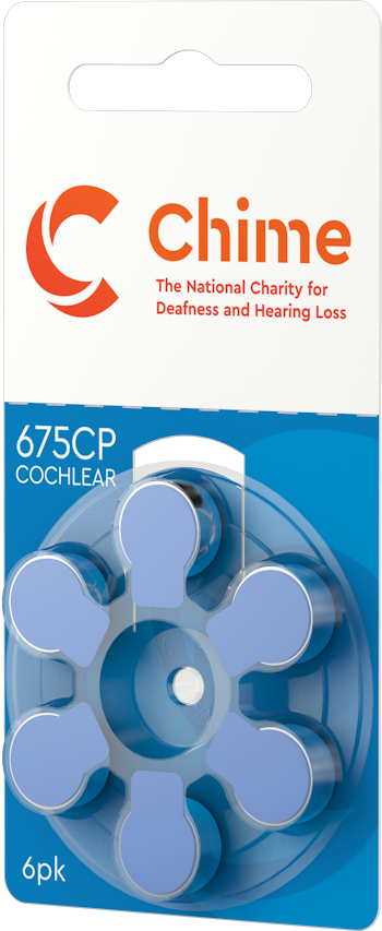 CHIME Cochlear Implant Batteries 6 Pack - Size CI675 *Free postage on 5 or more in Ireland and Northern Ireland