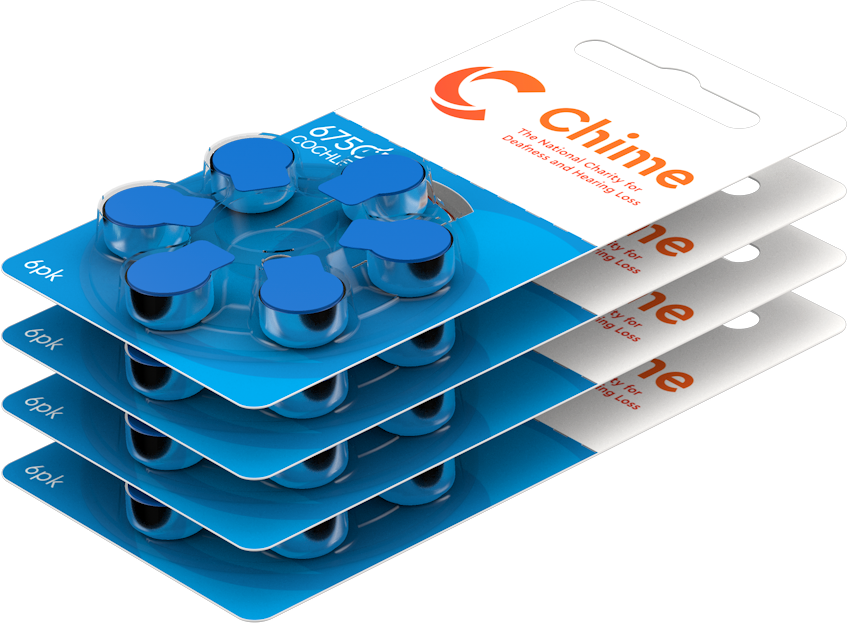 CHIME Cochlear Implant Batteries 6 Pack - Size CI675 *Free postage on 5 or more in Ireland and Northern Ireland