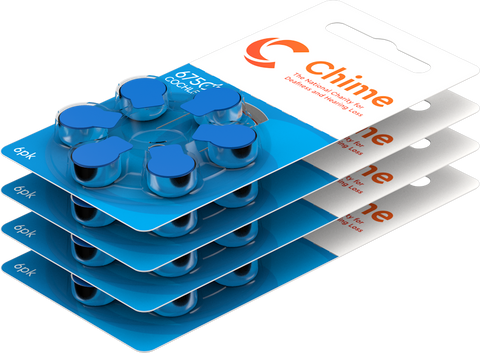 CHIME Cochlear Implant Batteries 6 Pack - Size CI675 *Free postage on 5 or more in Ireland and Northern Ireland