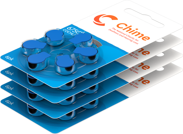 CHIME Cochlear Implant Batteries Box of 10 - Size CI675*