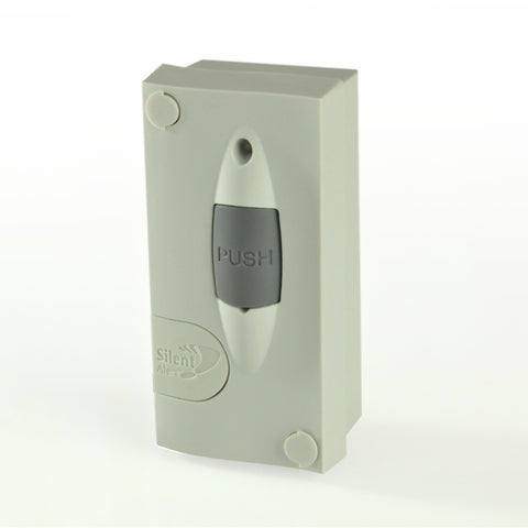 Silent Alert Mini Monitor used as wireless bell push or can replace a bell push on an existing wired door chime. Setup for doorbell, door entry alerts or car / house alarms.