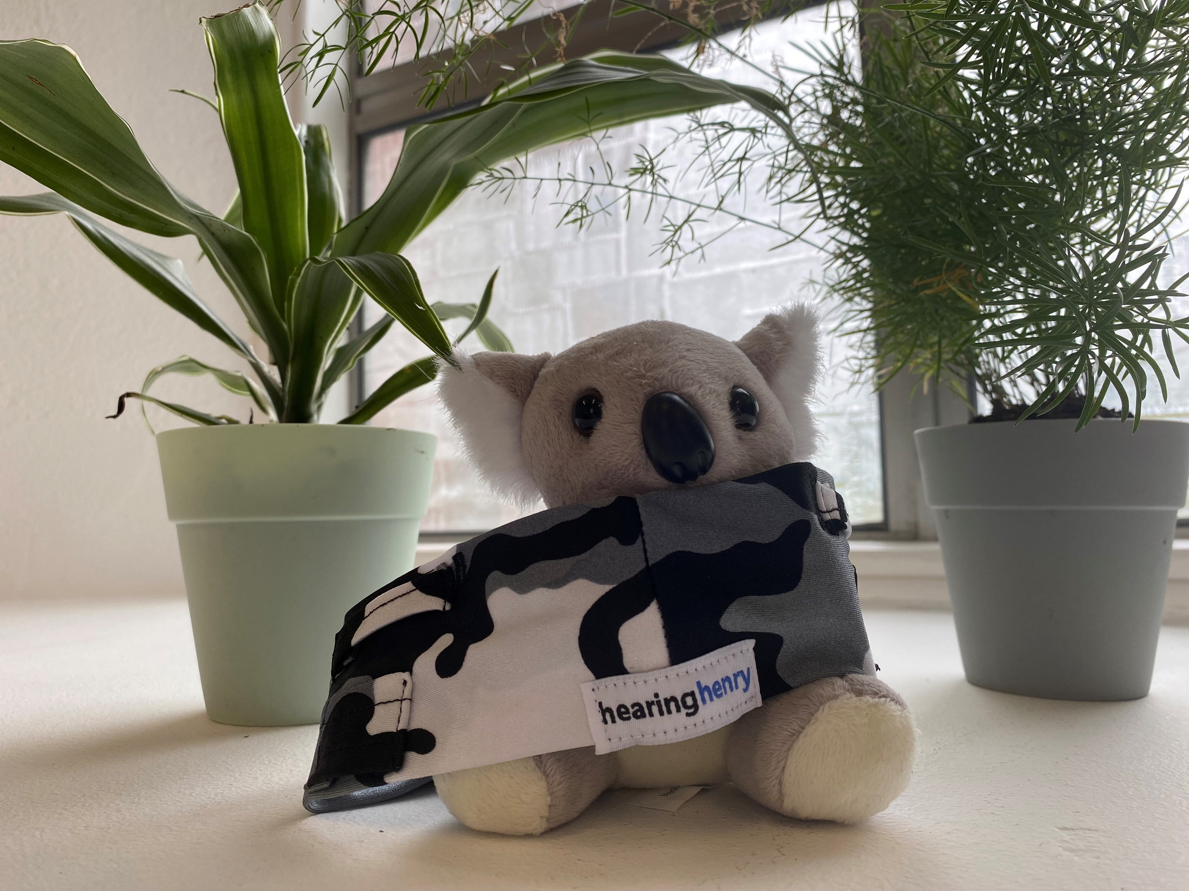 Hearing Henry Headband Grey Camo Junior Special Headband 3-10 yrs