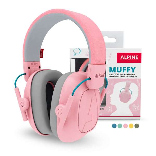 Alpine Muffy Kids Earmuff pinkside view and packing