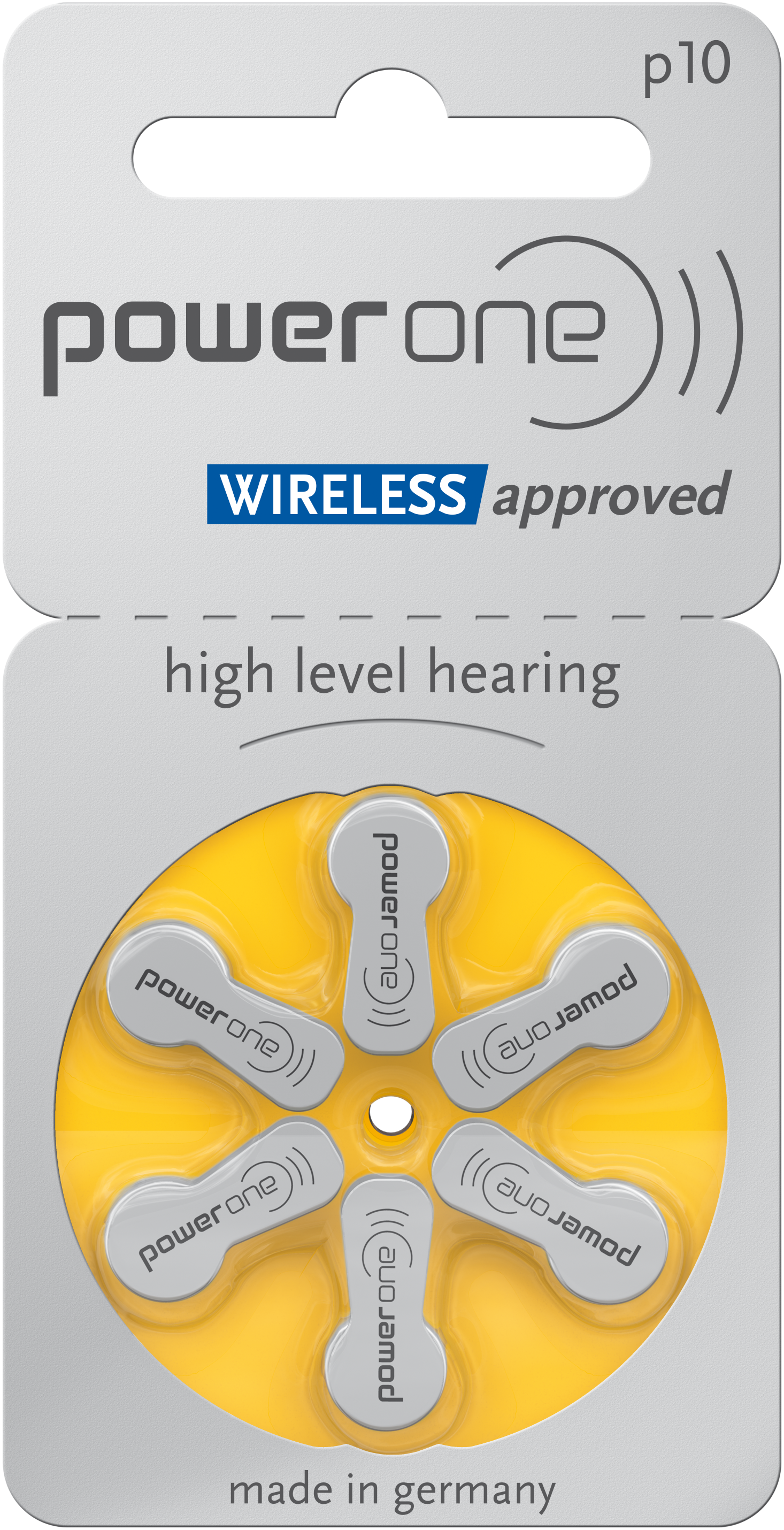 P10 Power One yellow packet Hearing Aid mercury-*Free postage on 5 or more in Ireland and Northern Ireland