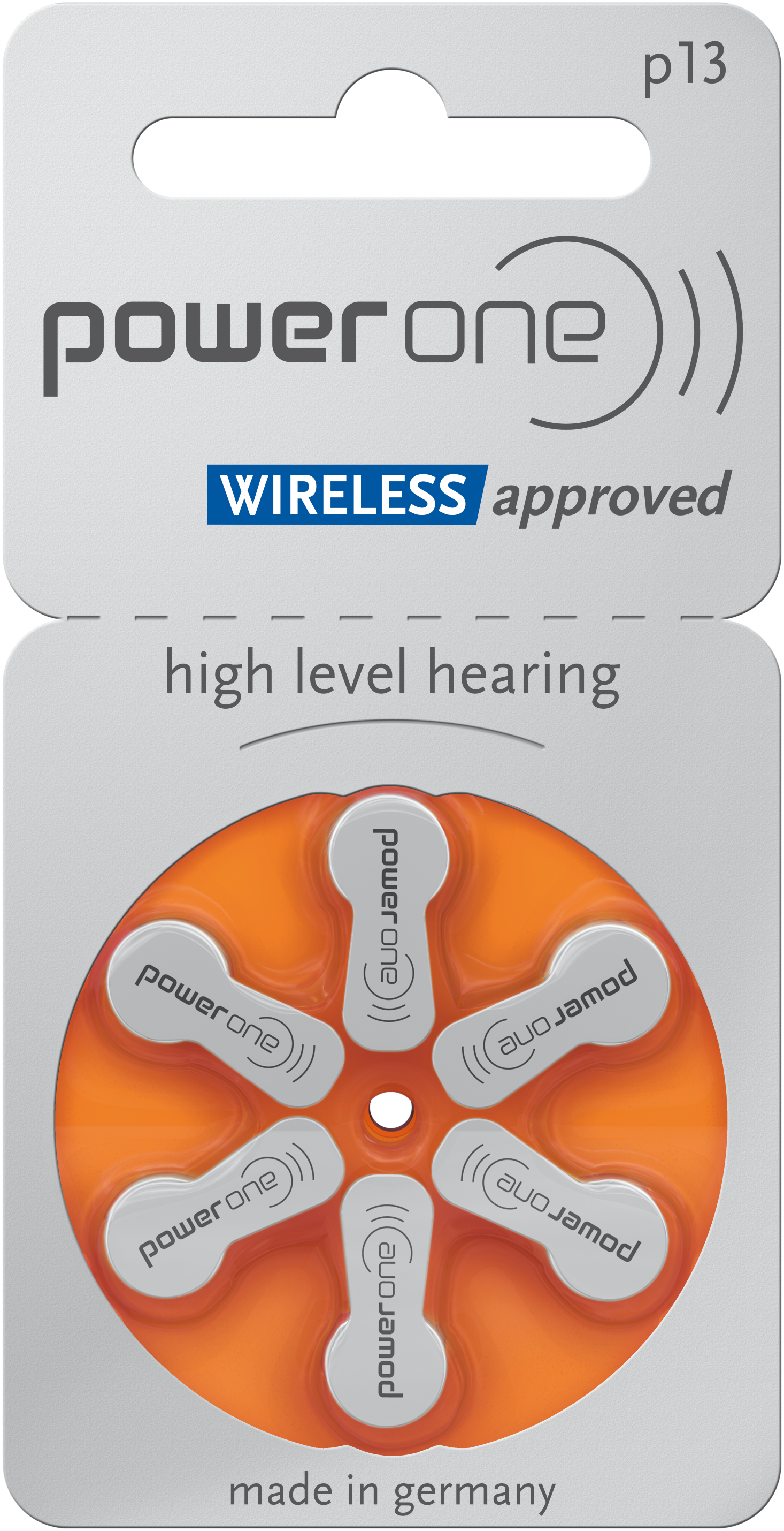 P19 Power One zinc-air Orange packet hearing aid battery MERCURY FREE Made in Germany *Free postage on 5 or more in Ireland and Northern Ireland
