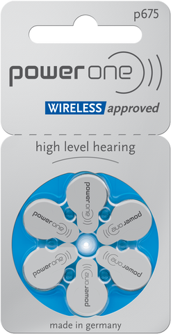 P675 Power One zinc air hearing aid blue packet battery MERCURY FREE made in Germany *Free postage on 5 or more in Ireland and Northern Ireland