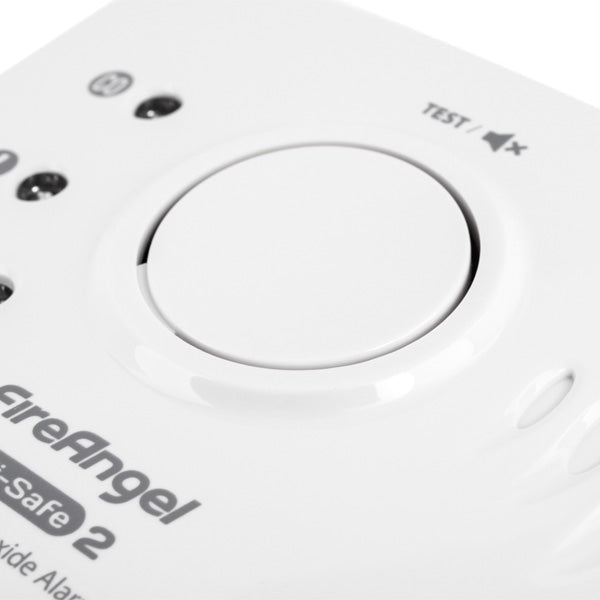 FireAngel Wi-Safe 2 CO Alarm W2-CO-10XT above view test button